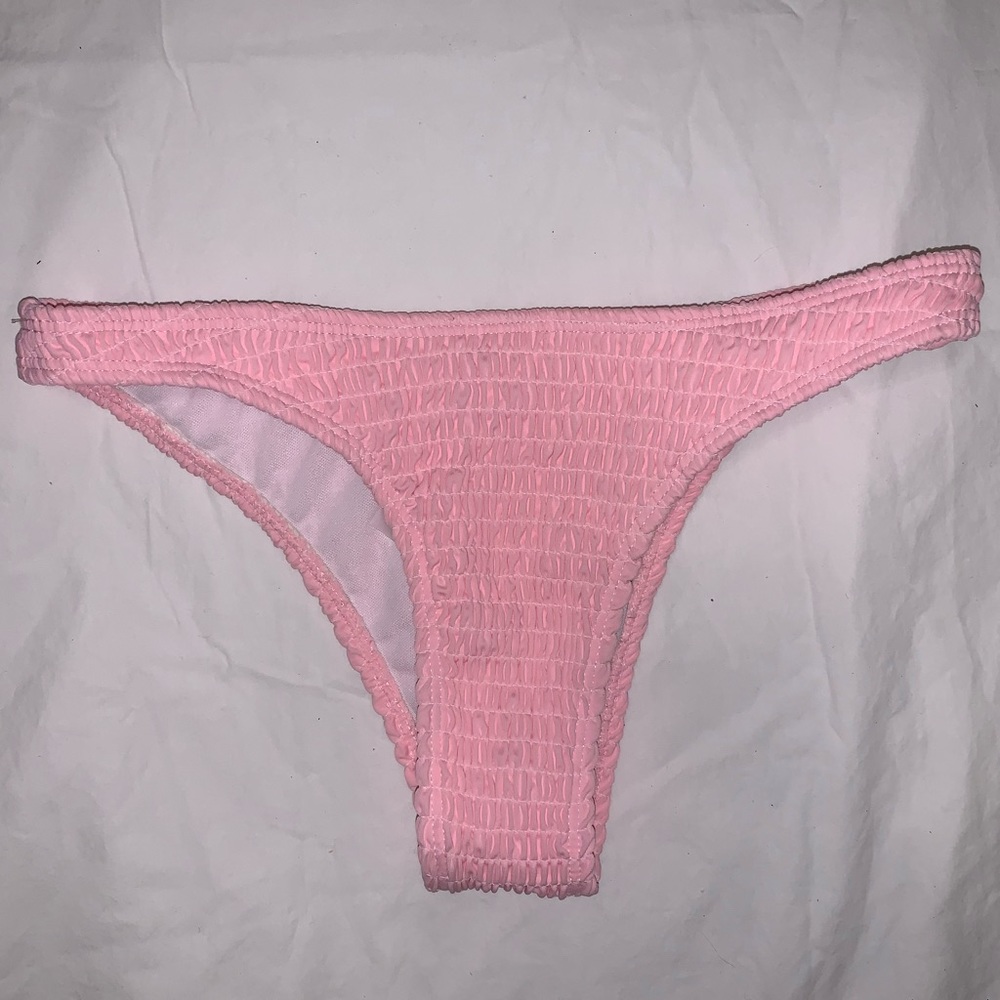 pink ruched bikini bottoms size small/xs